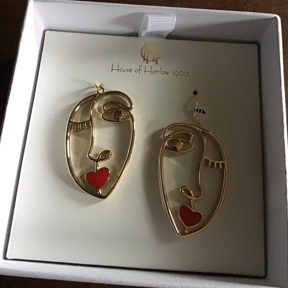 House of Harlow 1960 Face Earrings.